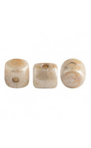 Les perles par Puca® Minos beads Opaque ivory spotted 02010/65321